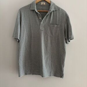 Johnnie-O Hangin’ Out Polo Shirt Men M Forest Green‎ Striped Stretch Performance